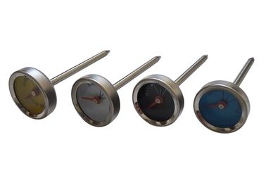 Small Dial Meat Bimetallic Food Thermometer , Mini Steak Thermometer Set Of 4 Pack