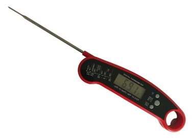 Red Plastic Housing Digital Meat Thermometer , Bbq Grill Thermometer For Smoker
