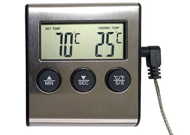 0℃ - 250℃ Digital Instant Read Thermometer With Magnet / Clock Timer Alarm