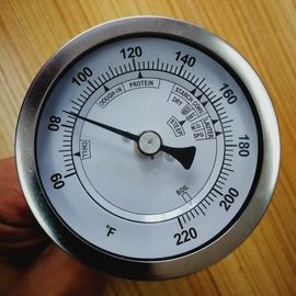 3" Dial Weldless Brewing Thermometer , Stainless Steel Brew Thermometer With Washer / O - Ring