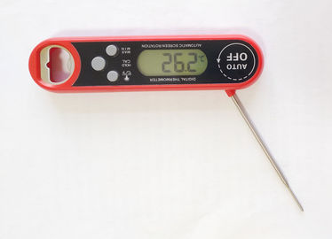 Lcd Display Electronic Meat Thermometer / Barbecue Smoker Thermometer Probe Foldable