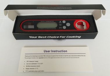Black Red Bbq Food Thermometer / Fast Read Digital Thermometer With White Backlight