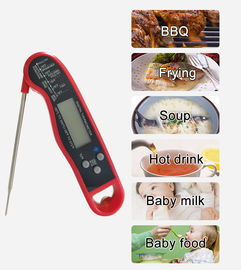 Red ABS Digital Remote Meat Thermometer With Stainless Steel Probe 73.5g