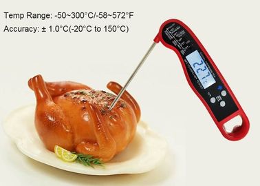 Bright Backlight Bbq Meat Thermometer Built - In Bottle Opener Red Color