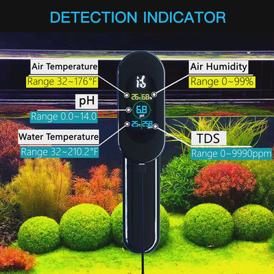 32F To 140F Digital LCD Aquarium Thermometer Temp PH TDS Air Temp Humidity Tester