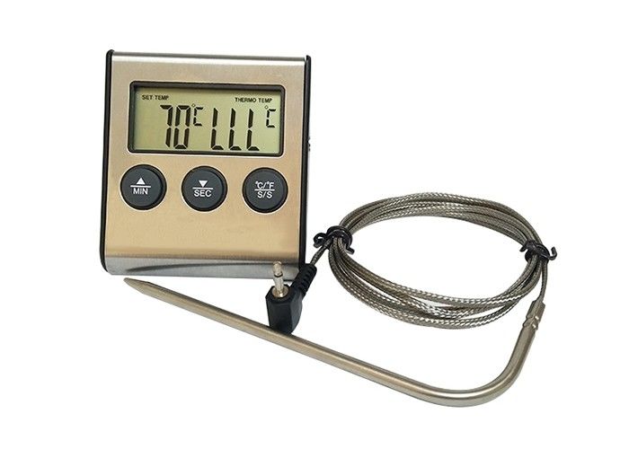 Stainless Steel Shell Digital Wine Thermometer High Temperature Alarm With Timer