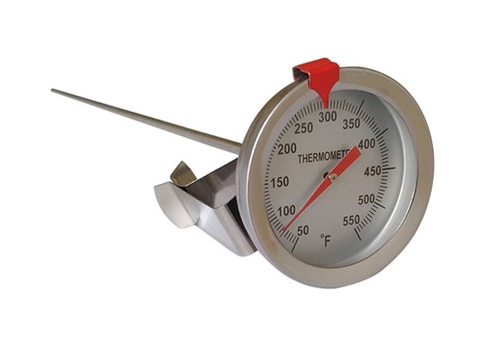 12 Inch Long Candy Deep Fry Thermometer Stainless Steel Probe With Pan Clip