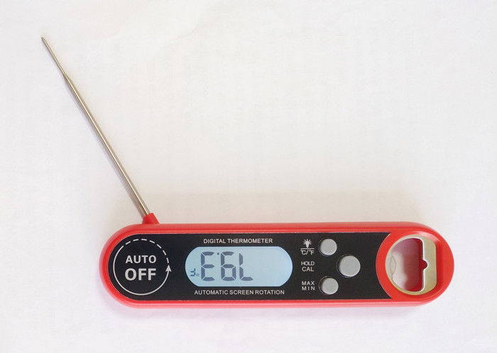 Lcd Display Electronic Meat Thermometer / Barbecue Smoker Thermometer Probe Foldable