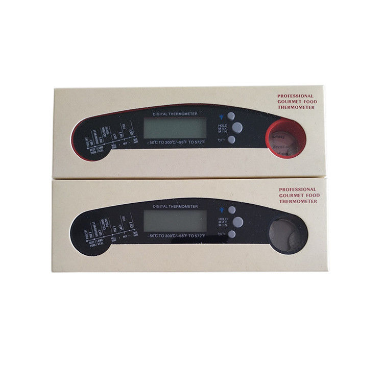 Red / Black Plastic Digital Food Thermometer With 304 Stainless Folding Probe