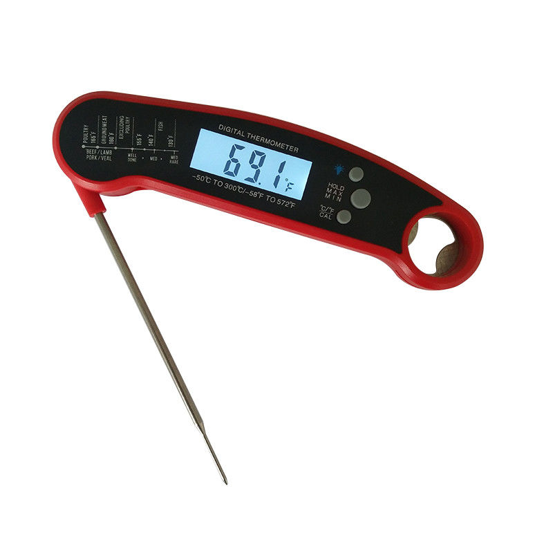 Instant Read Coffee Milk Thermometer With Folding Probe , Bright White Backlight