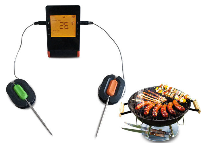 Large LCD Screen Display Bluetooth Food Thermometer For Meat BBQ Smoker With 2 Probes