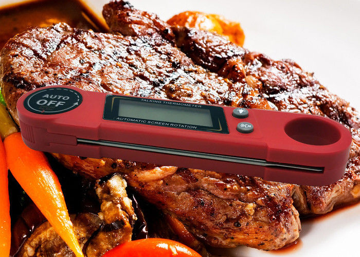 Automatic Rotation Instant Read Kitchen Thermometer For Grilling Cooking With Talking Function
