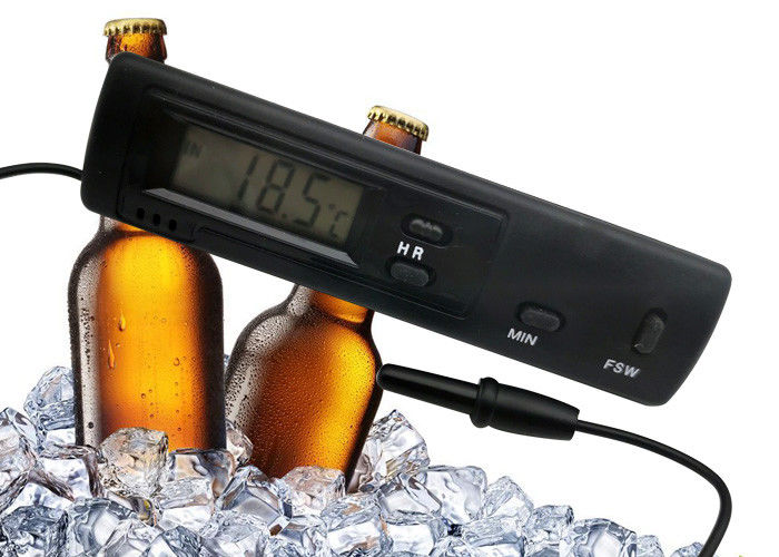 Black Color Refrigerator Freezer Digital Thermometer With 1 Meter Molded Case Probe