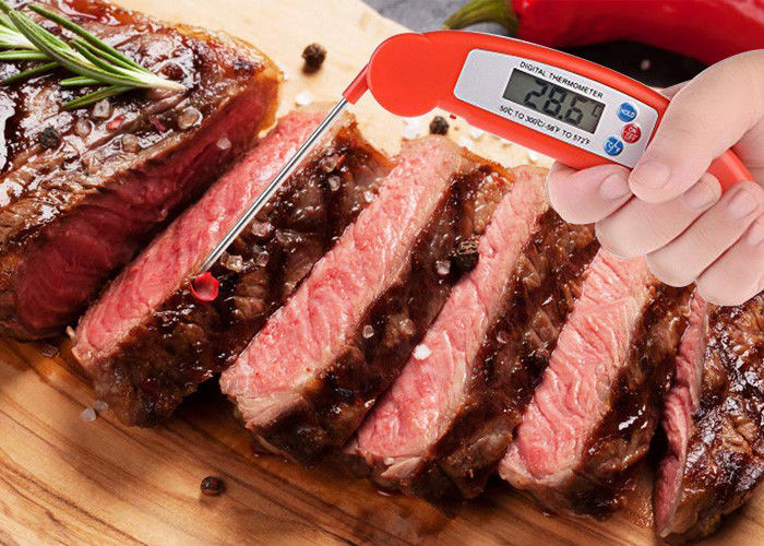 Handheld Folding Instant Read Thermometer With Stainless Steel Probe For Kitchen Cooking