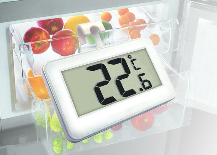 High Accuracy Digital Refrigerator Freezer Thermometer Large Display White Color